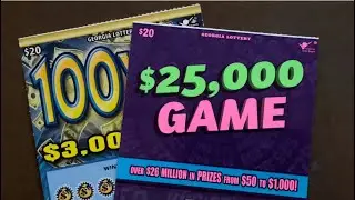 $25,000 Game 💰 100X the Money 💴 Georgia Lottery Tickets