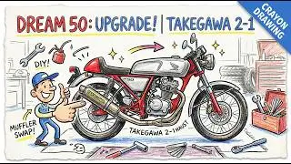 ドリーム50 マフラー交換　タケガワ 製　ac15 DREAM50