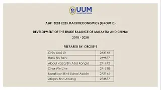 Development of Trade Balance of Malaysia and China: 2010 - 2020 - Group 9