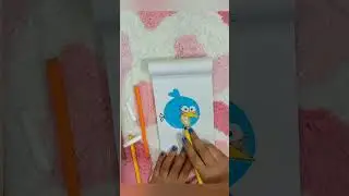 Angry bird drawing and coloring #bluebird #shorts