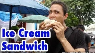 Thai Ice Cream Sandwich (in a Bun) ไอติมขนมปัง