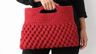 Bolso de trapillo a crochet. Crochet para principiantes. Muy f&aacute;cil. Tutorial.