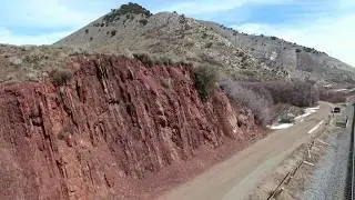 Drone Flying In Weber Canyon, Utah; Lincoln Highway - 4K