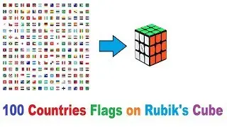 100 Countries Flags on Cube