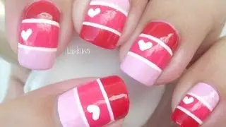 Nail Art - Valentine Color Blocking - Decoracion de uñas