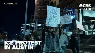 Rumors of ICE stays spur third night of protests outside Hyatt Regency Austin