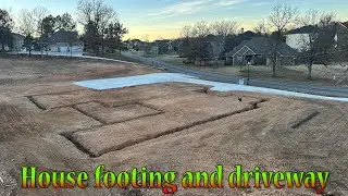 Digging A House Footing And Spreading Rock For The Driveway