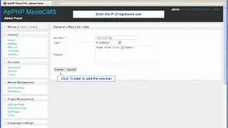 ApPHP Micro CMS Admin Panel General Settings