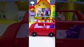 Satisfying with Unboxing & Review Peppa Pig Big Family Car Toys ASMR #peppapig #toys #shorts