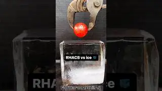 1000 degrees Hot Metal Ball Vs Ice | Melting Ice | Rhacb Vs Ice #shorts