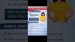 Daily English Vocabulary - 18th Jan 2026 : Resilient #englishvocabulary #learnenglish #learning