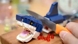Готовим с LEGO Stopmotion! Миниатюрный SHARK Attack -ASMR 4k