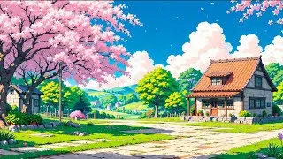 Peaceful Spring Village Lofi 🌸 Sakura Countryside Ambience | Chill Lofi Beats for Study & Relax