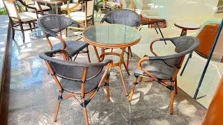 BỘ B&Agrave;N GHẾ CAFE TEXTILENE - Ho&agrave;n hảo cho kh&ocirc;ng gian cafe ngo&agrave;i trời tại Trung Nguy&ecirc;n Cafe