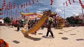 dragon dance performance at Peak Nam Tong temple after eye dotting 2026