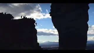 Epic mountain swing on Smith Rock's Monkey Face near Bend