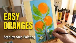 Easy and fun painting oranges step by step for beginners.