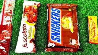 Look at this unpacking of incredibly long stringy candy and snickers and babble gum! asmr video 🙂