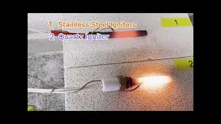 Heating speed test of silicon nitride ignition rod and stainless steel ignition rod