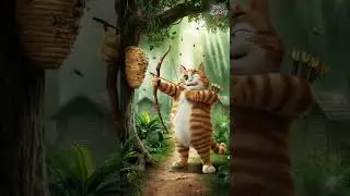 The cat is attacked by the bees 🐝 #cat #poorcat #catlover #ytshorts #catshorts #gingercat #pets