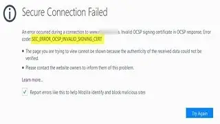 How to Fix Firefox Error Secure Connection Failed SEC ERROR OCSP INVALID SIGNING CERT on Windows 10
