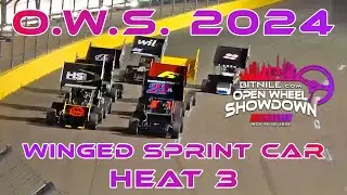 OWS 2024: Winged Sprint Car Heat Race 3- Full Race