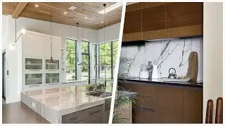 75 White Floor Kitchen With Medium Tone Wood Cabinets Design Ideas You'll Love 🔴
