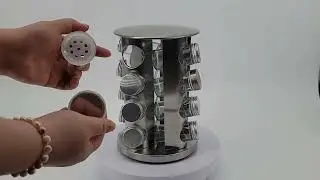 Spice Rack, Rotating Spice Rack with Jars, Spinning Spice Rack Shelf, Revolving Spice Rack