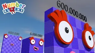 Numberblocks Comparison 6 60 600 6000 60,000 to 600,000,000 Standing Tall Number Pattern