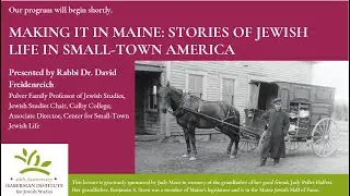 Making it in Maine: Stories of Jewish Life in Small-Town America