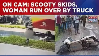 Mangaluru Horror On Cam: Woman Crushed To Death By Lorry After Scooty Skids On Pothole