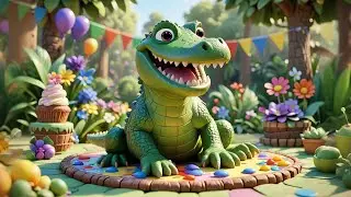 The Hungry Crocodile Who Ate the Cake 🐊🍰 | Funny Kids Song & Silly Adventure