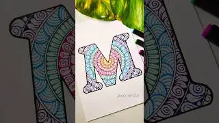 Alphabet M mandala art 🥭✨✨ #mandalaartforbeginners #alphabet #shortsvideo #art #drawing #trending