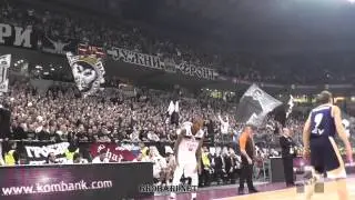 Grobari u Areni [navijanje] | Partizan - Budivelnyk Kiev, 05.12.2013.