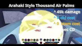 Shindo Life: Arahaki Style: Thousand Air Palms Full Showcase ( A+ tier Jitsu)