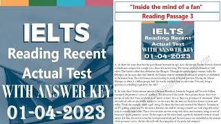 1 April 2023 IELTS Reading / Evening Slot / Reading Passage 3 With Answers / INDIA