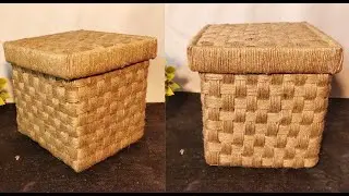 Diy wicker basket from jute rope and cardboard / Jute and Cardboard craft / Hamna Nadeem