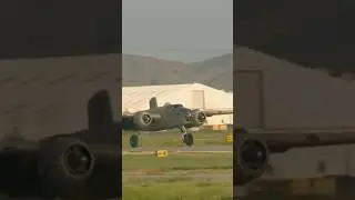 North American B-25 Departing Chino Airport #b25mitchell #b25 #warbirds #warbird #northamerican