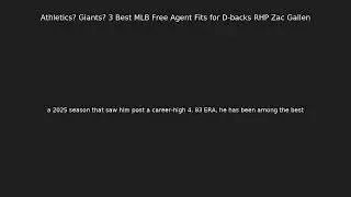 Athletics? Giants? 3 Best MLB Free Agent Fits for D-backs RHP Zac Gallen