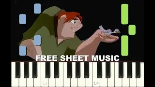 OUT THERE from THE HUNCHBACK OF NOTRE DAME, Disney, Piano Tutorial with FREE Sheet Music (pdf)