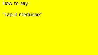 How to pronounce caput medusae