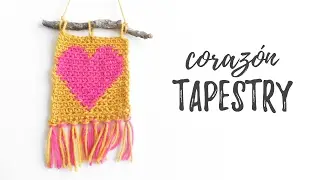 CORAZÓN en crochet TAPESTRY | tutorial PASO A PASO | Ahuyama Crochet