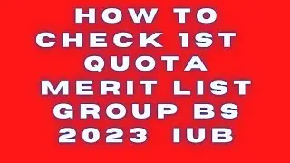 1st merit list of Quota merit lists BS spring 2023 IUB || The Islamia University Bahawalpur