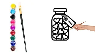 Candy Jar easy coloring page for kids | page color art