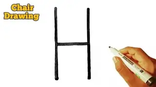 How to draw chair 🪑 from H letter step by setp | Chair 💺 drawing easy | online drawing project