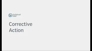 Corrective Action Module Safefood 360&deg;