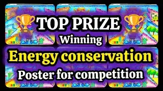 How to draw save energy poster chart drawing for competition ( very easy) step by step