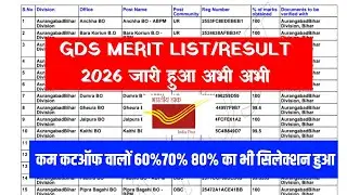 India Post GDS 1ST Merit List 2026 🔴 GDS 1st Merit List 2026 | India Post GDS 1st Result 2026