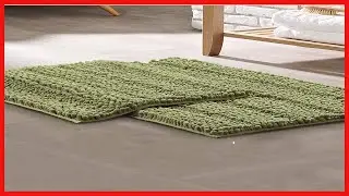 Amrapur Overseas 2-Pack Chenille Noodle Bath Mat with Non-Slip Backing, Sage