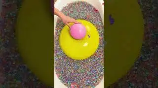 ASMR Beautiful colorful Balloon and Water Colorful of Mini Rainbow Balloons Pop Reverse Satisfying